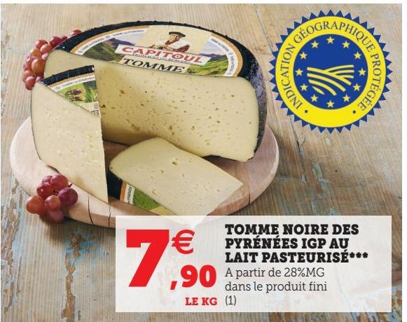 TOMME NOIRE DES PYRÉNÉES IGP AU LAIT PASTEURISÉ