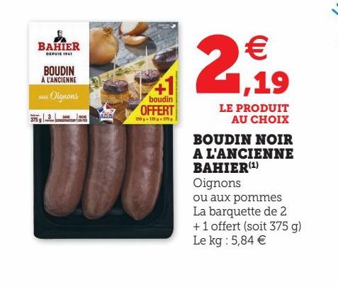 BOUDIN NOIR A L'ANCIENNE BAHIER(