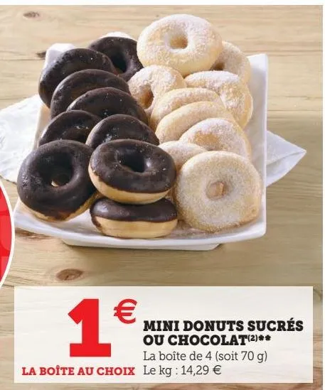 mini donuts sucrés ou chocolat