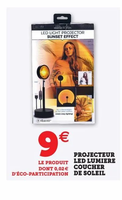 projecteur led lumiere coucher de soleil