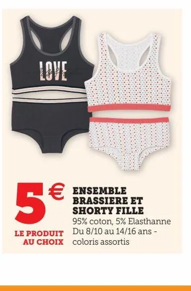 ensemble brassiere et shorty fille