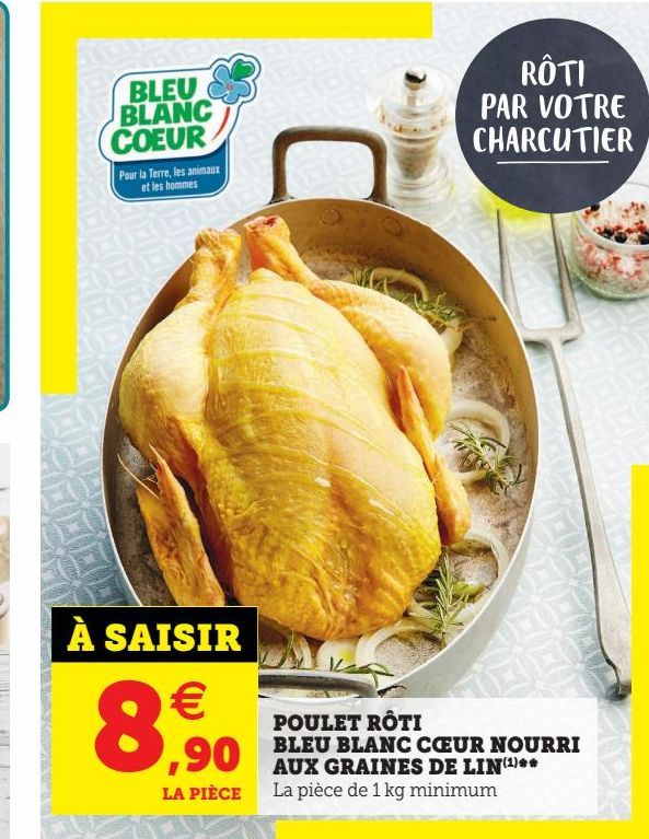 poulet roti bleu blanc coeur nnourri aux graines de lin