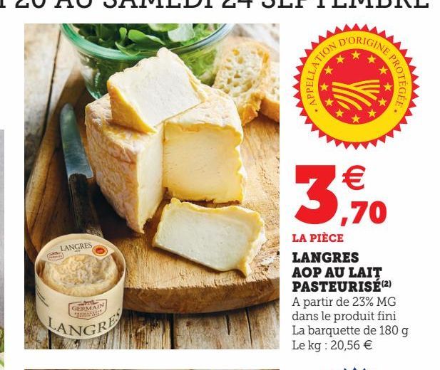 LANGRES AOP AU LAIT PASTEURISÉ