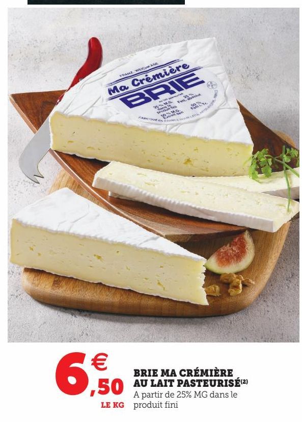 Brie ma cremiere au lait pasteurise