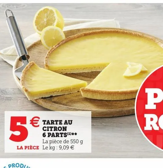 tarte au citron 6 parts