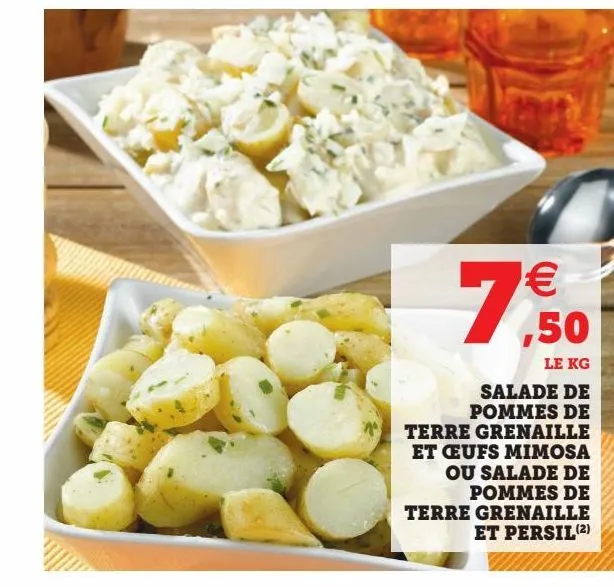 salade de pommes de terre grenaille et œufs mimosa ou salade de pommes de terre grenaille et persil(2)