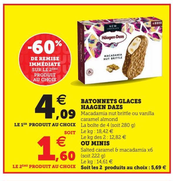 Batonnets glace Haagen Dazs