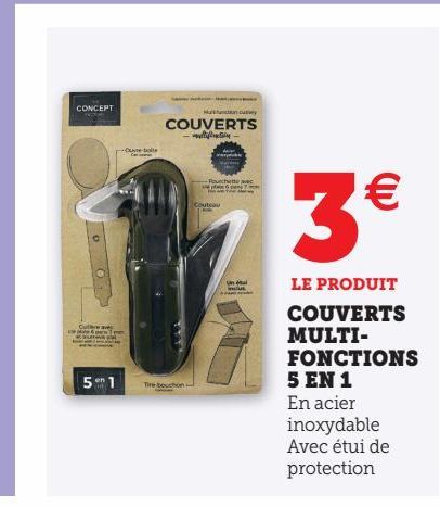 couverts multi-fonctions 5 en 1