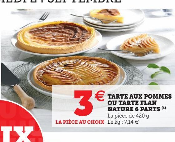 TARTE AUX POMMES OU TARTE FLAN NATURE 6 PARTS (1)