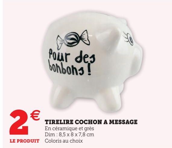 TIRELIRE COCHON A MESSAGE