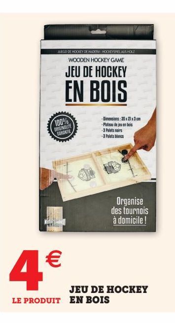 JEU DE HOCKEY EN BOIS