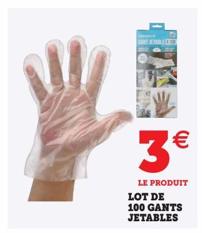 Lot de 100 gants jetables