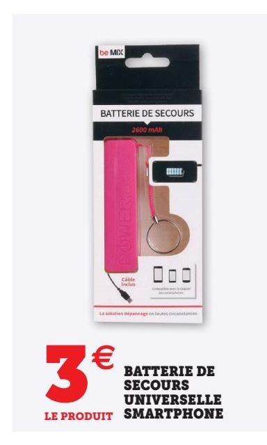 Batterie de secours universellle smartphone