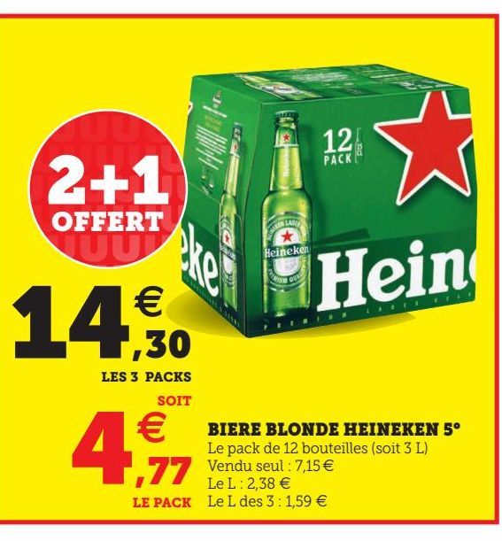 bière blonde Heineken 5°