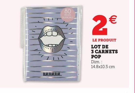 Lot de 3 carnets pop