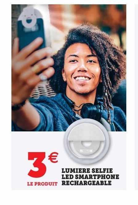 Lumiere selfie led smartphone rechargeable