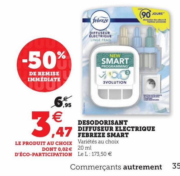 DESODORISANT DIFFUSEUR ELECTRIQUE FEBREZE SMART