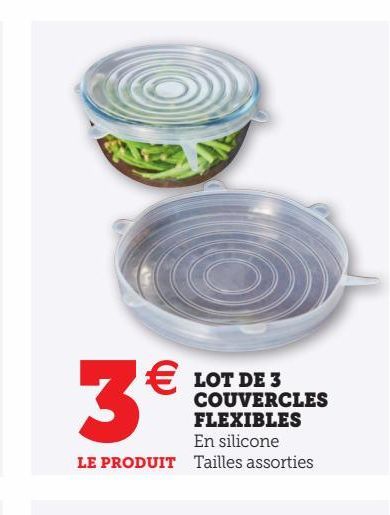 Lot de 3 couvercles flexibles