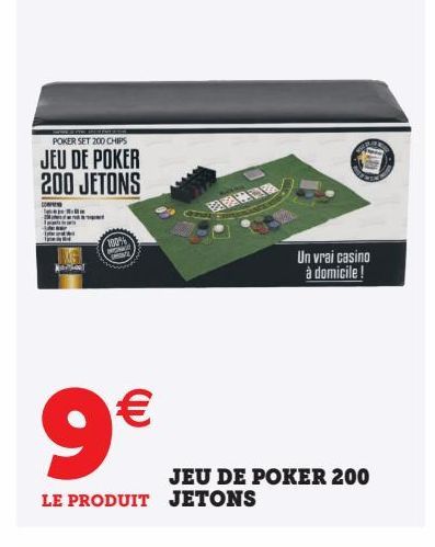 JEU DE POKER 200 JETONS