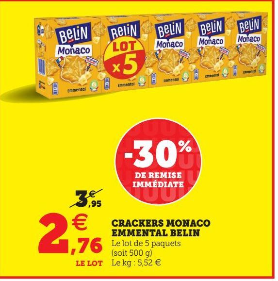 CRACKERS MONACO EMMENTAL BELIN