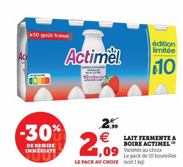 LAIT FERMENTE A BOIRE ACTIMEL 