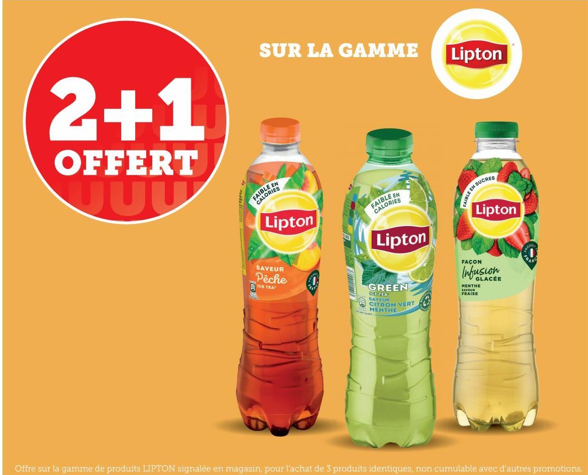 2+1 OFFERT SUR LA GAMME LIPTON