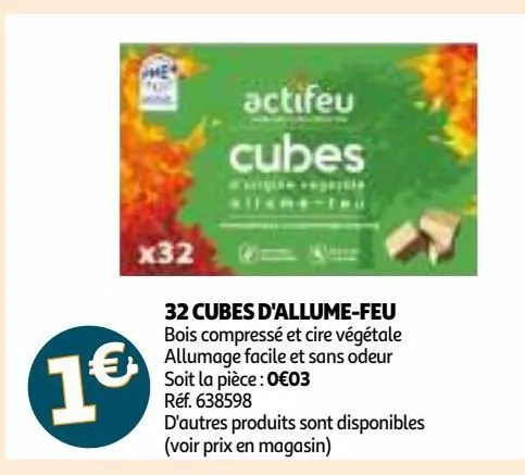 32 cubes d'allume-feu