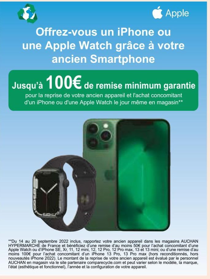 Offrez-vous un iPhone ou une Apple Watch grâce à votre ancien Smartphone