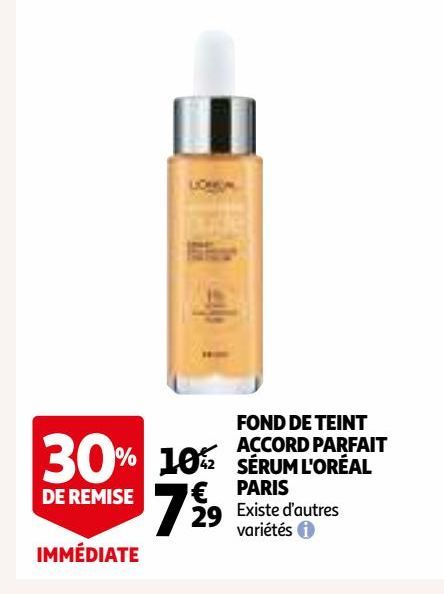 FOND DE TEINT ACCORD PARFAIT SÉRUM L'ORÉAL PARIS