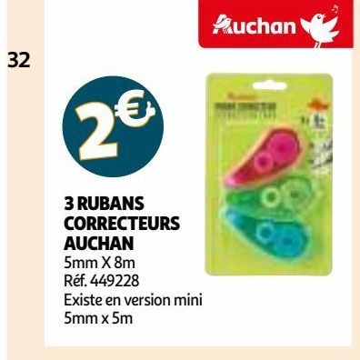 3 RUBANS CORRECTEURS AUCHAN