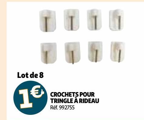 CROCHETS POUR TRINGLE À RIDEAU