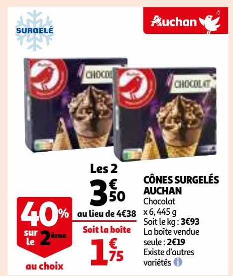 CÔNES SURGELÉS AUCHAN