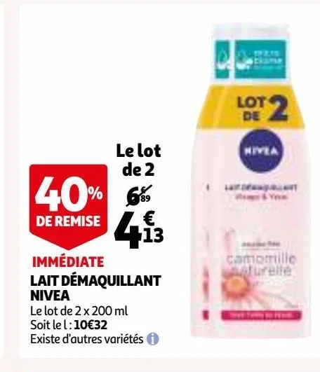 lait démaquillant nivea