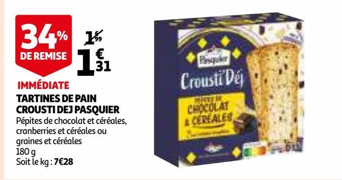 TARTINES DE PAIN CROUSTI DEJ PASQUIER