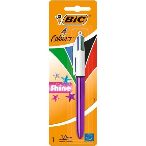 stylo 4 couleurs shine bic 