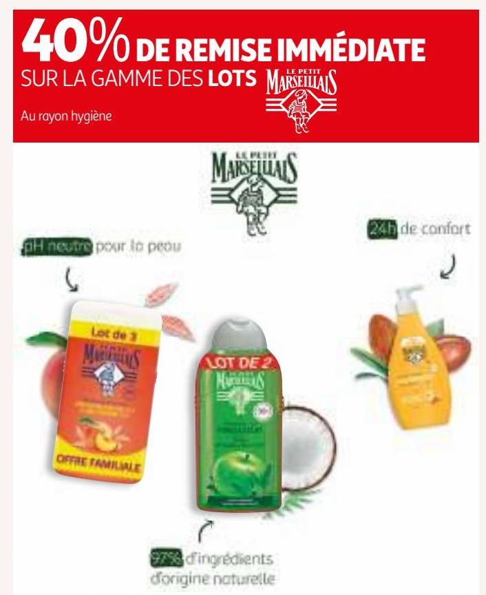 40% DE REMISE IMMÉDIATE SUR LA GAMME DES LOTS