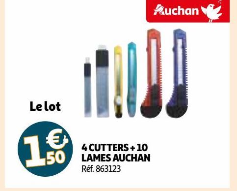 4 CUTTERS + 10 LAMES AUCHAN