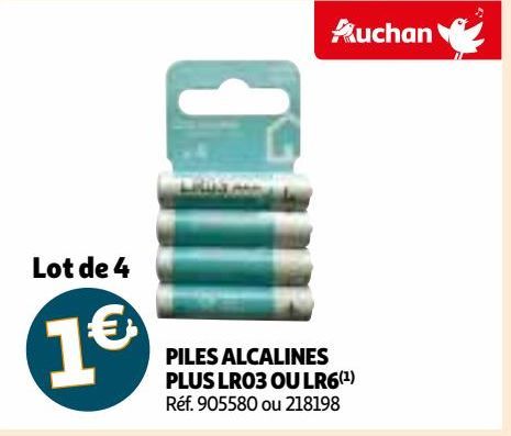 PILES ALCALINES PLUS LR03 OU LR6