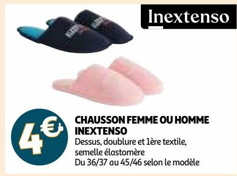 CHAUSSON FEMME OU HOMME INEXTENSO