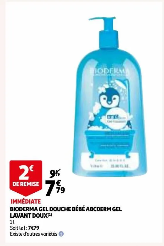 bioderma gel douche bébé abcderm gel lavant doux