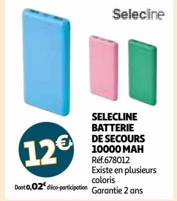 SELECLINE BATTERIE DE SECOURS 10000 MAH