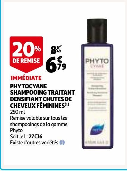 PHYTOCYANE SHAMPOOING TRAITANT DENSIFIANT CHUTES DE CHEVEUX FÉMININES