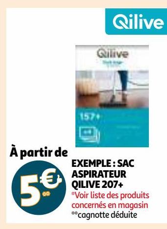 EXEMPLE : SAC ASPIRATEUR QILIVE 207+