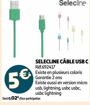 SELECLINE CÂBLE USB C