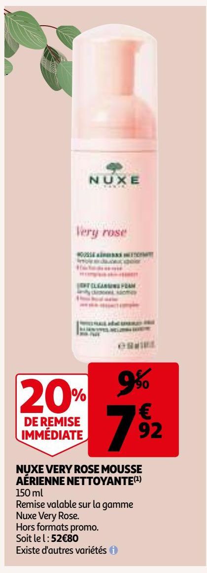 NUXE VERY ROSE MOUSSE AÉRIENNE NETTOYANTE