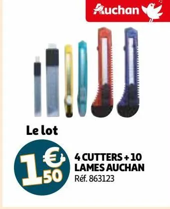 4 cutters + 10 lames auchan