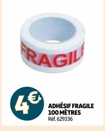 ADHÉSIF FRAGILE 100 MÈTRES