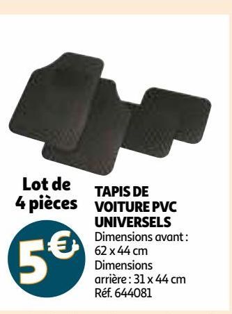 TAPIS DE VOITURE PVC UNIVERSELS
