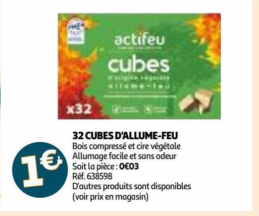 32 CUBES D'ALLUME-FEU