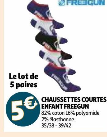 CHAUSSETTES COURTES ENFANT FREEGUN